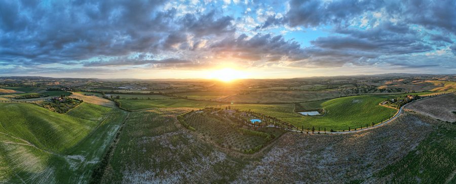 File:Isola d'Arbia, sunset from above. June 2024.jpg